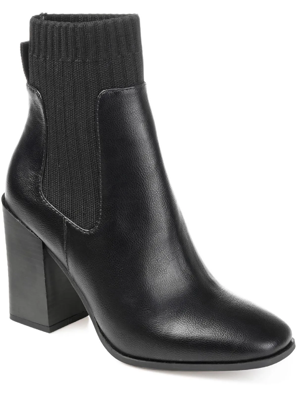 Adalia Womens Faux Leather Stretch Chelsea Boots