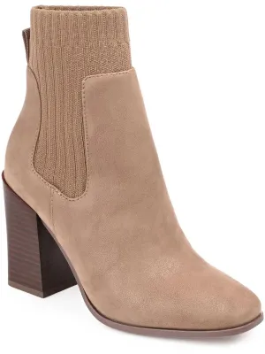 Adalia Womens Faux Leather Stretch Chelsea Boots