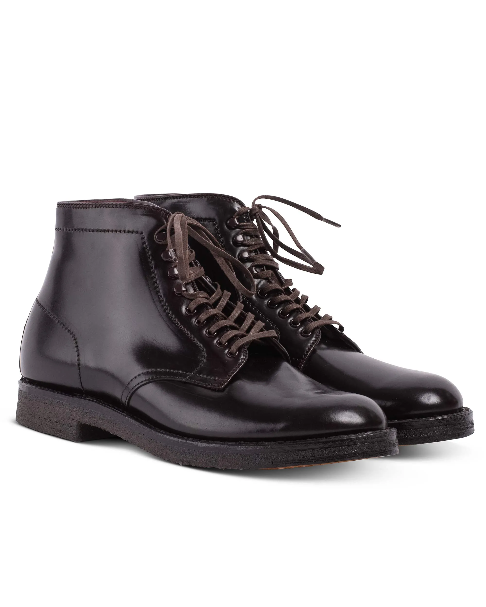 Alden Plain Toe Boot Colour 8 Cordovan with Crepe Sole 4600H