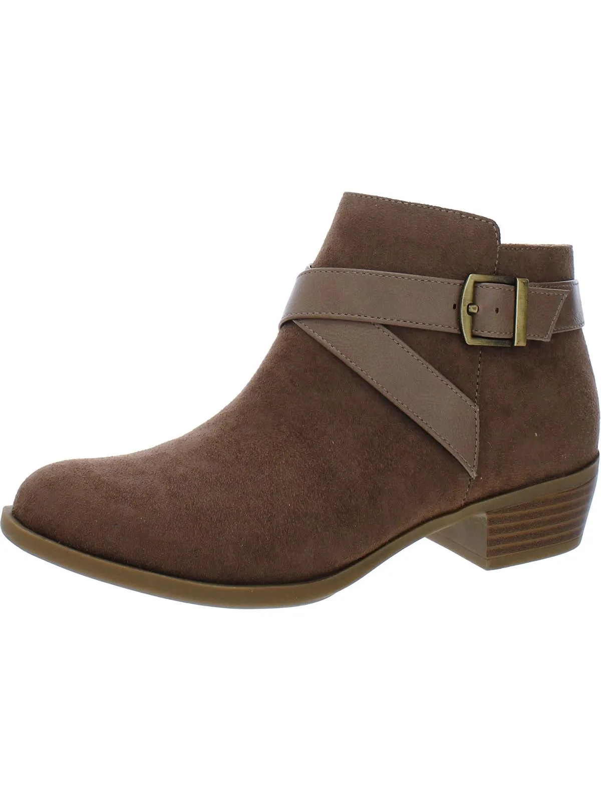 Ally Womens Cushioned Footbed Round Toe Ankle Boots