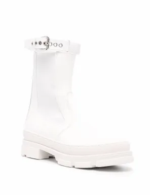 Ankle Boots With Strap In White