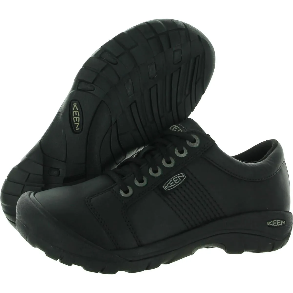 Austin Mens Leather Lace-Up Round-Toe Shoes