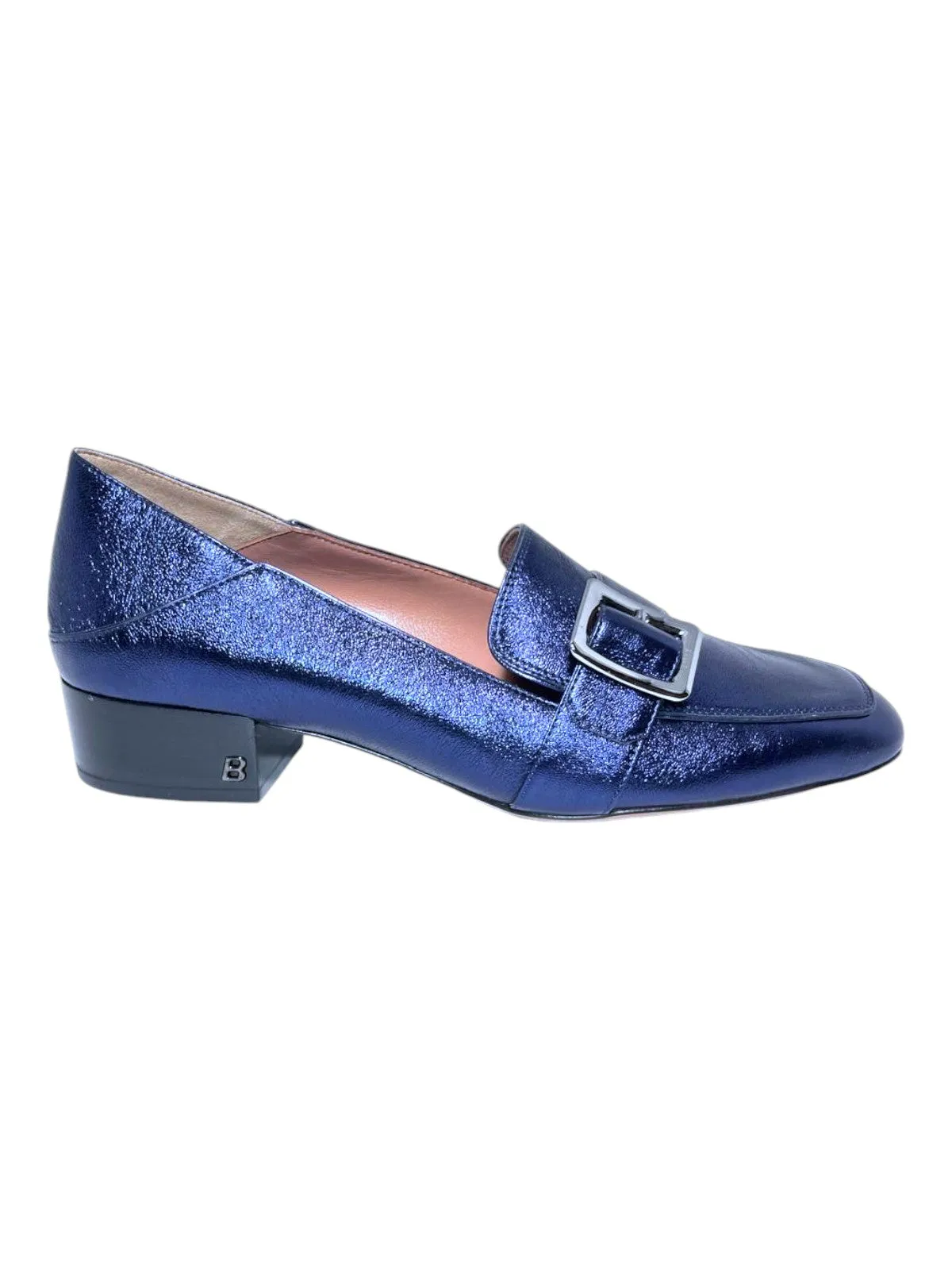 Bally Janelle 6217721 Ladies Metal Ink Loafers Leather