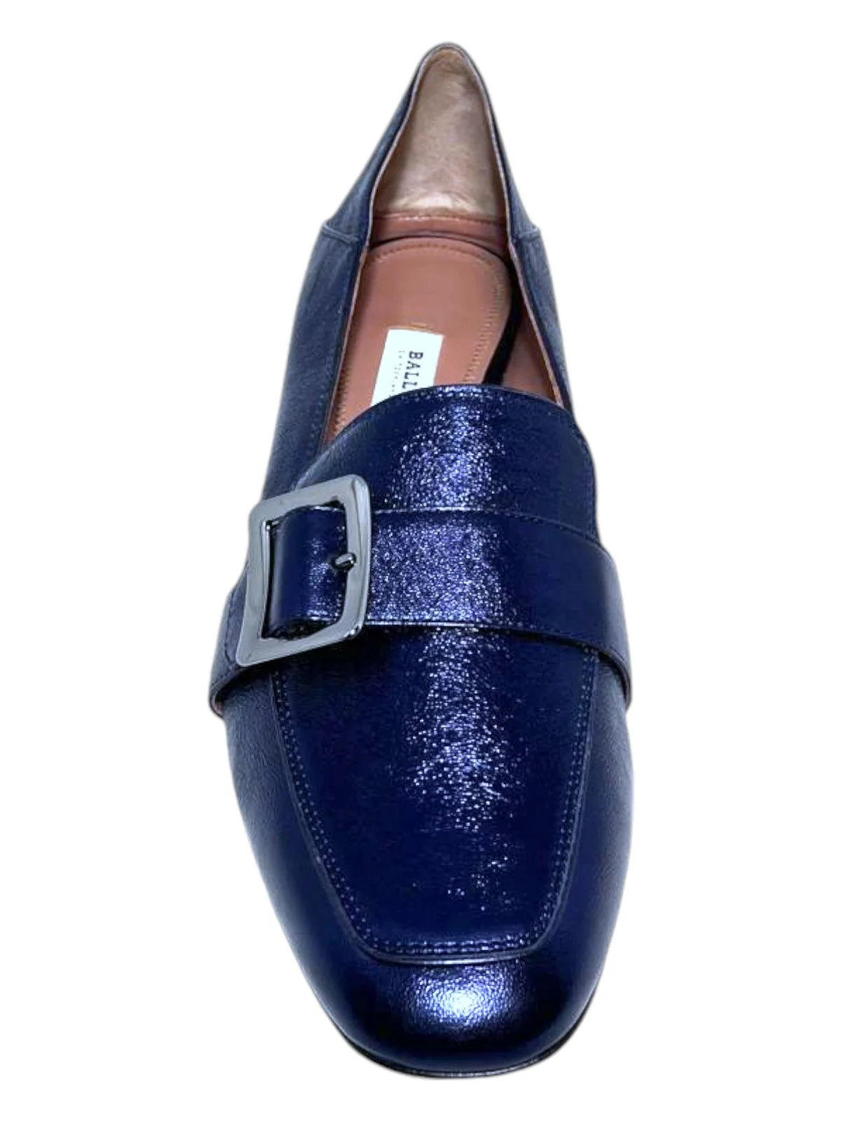 Bally Janelle 6217721 Ladies Metal Ink Loafers Leather