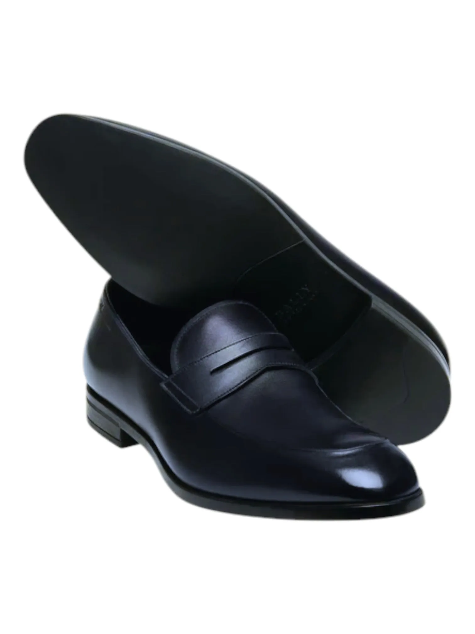 Bally Limao 6234482 Men's Marine Brushed Leather Penny Loafers