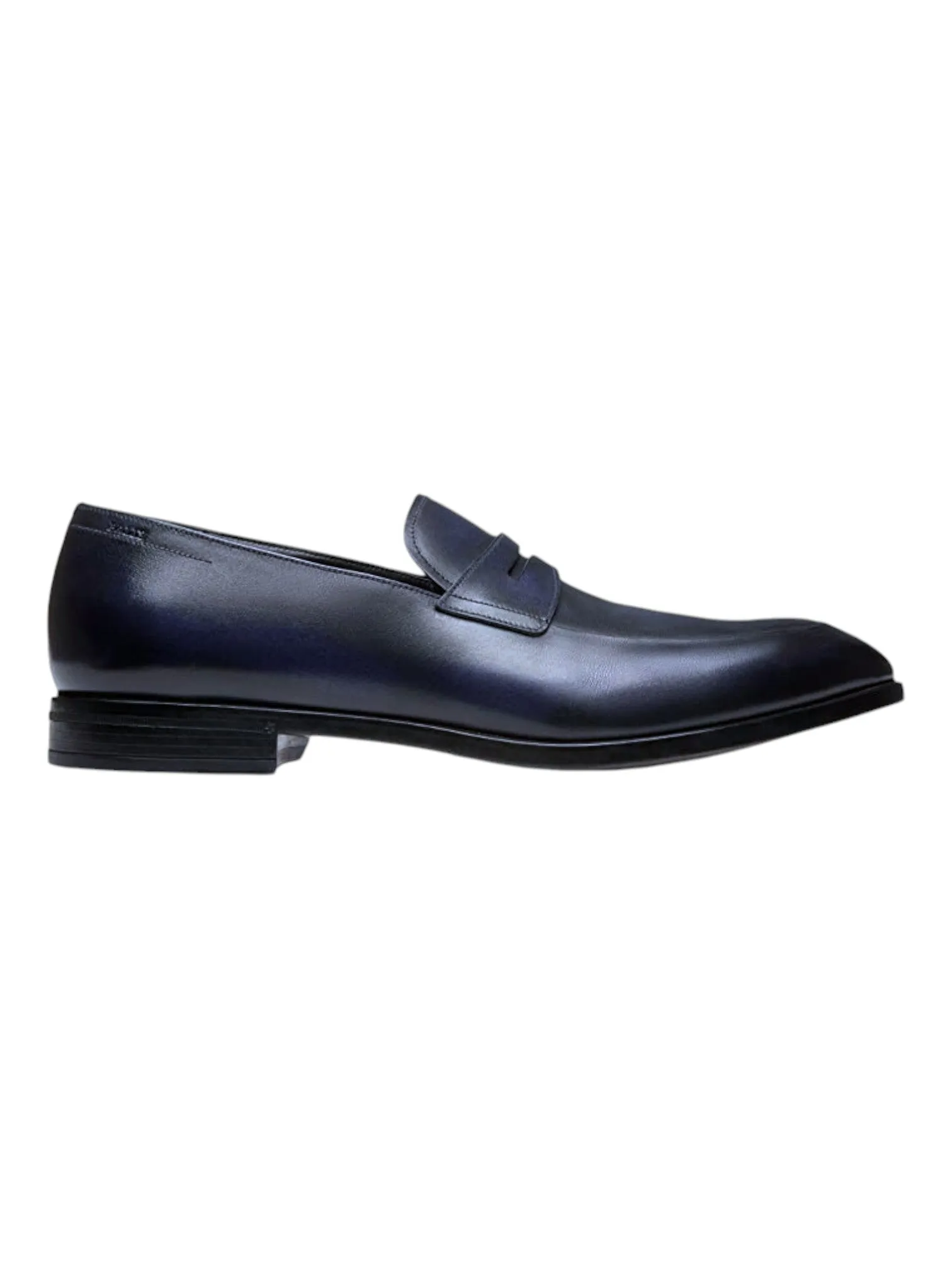 Bally Limao 6234482 Men's Marine Brushed Leather Penny Loafers