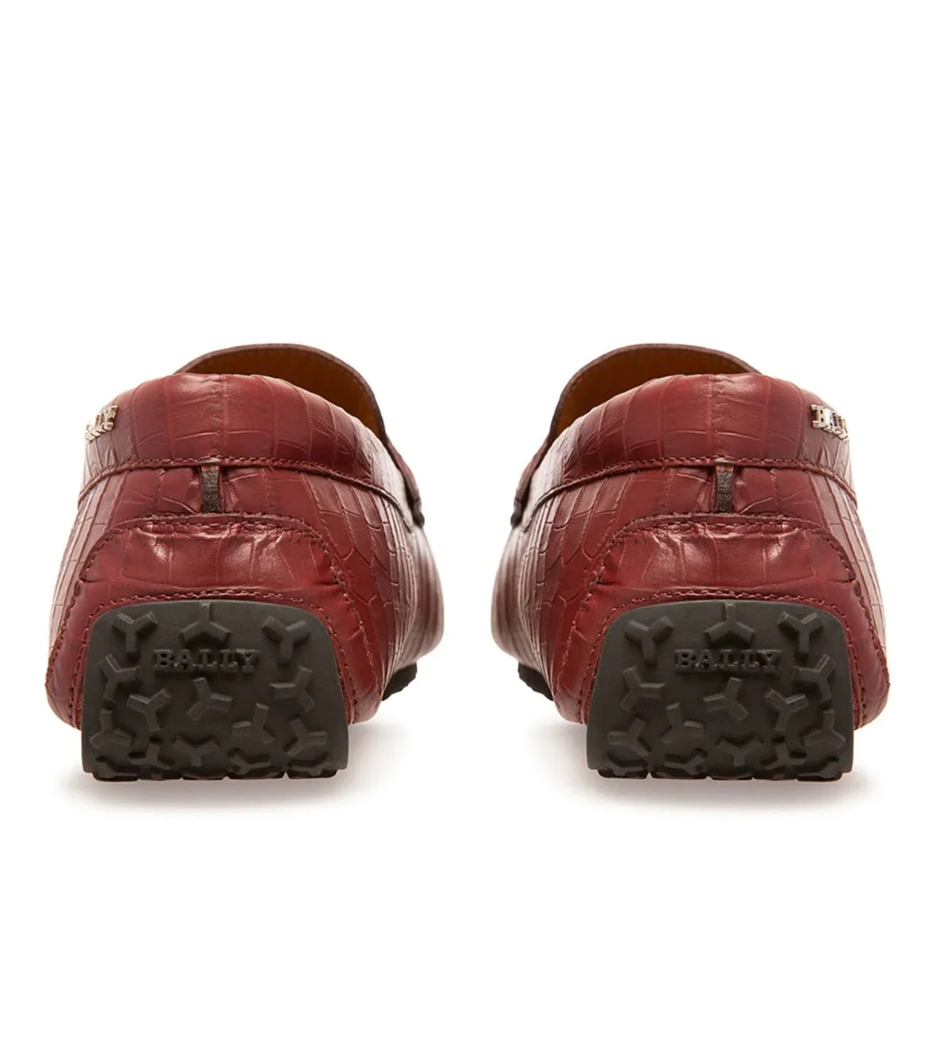 Bally Palan 6300826 Men's Heritage Red Calf Embossed Leather Loafers