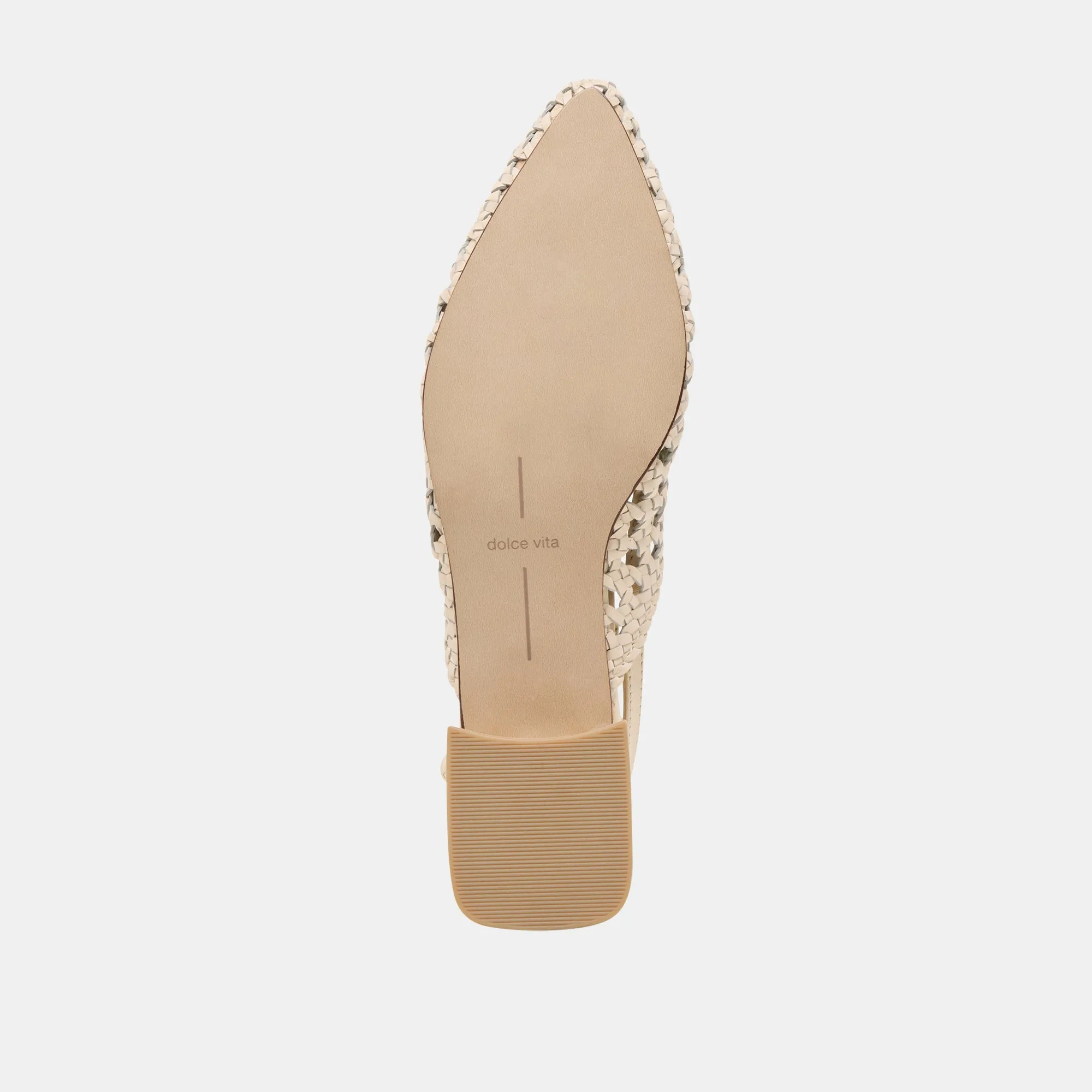 BIRDIE FLATS OFF WHITE WOVEN LEATHER