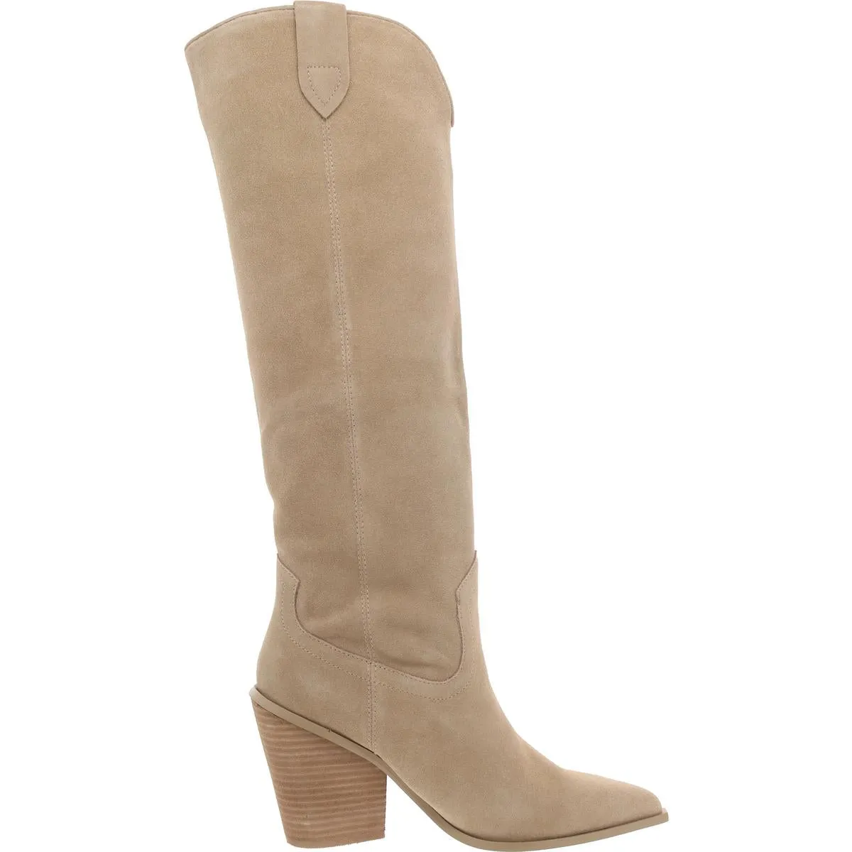 Brondy Womens Suede Pull On Knee-High Boots