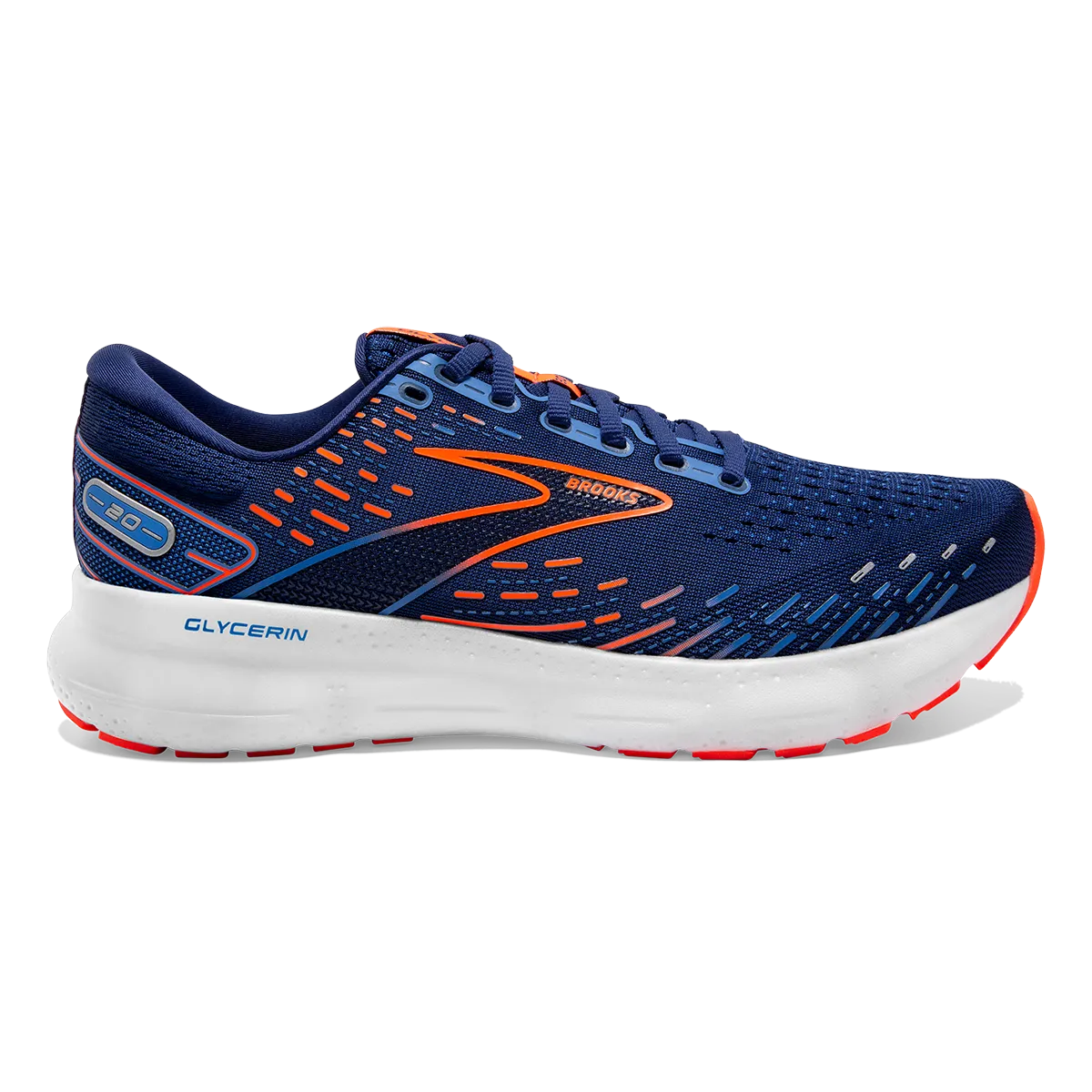 Brooks Glycerin 20 - Blue Depths - Palace Blue - Orange