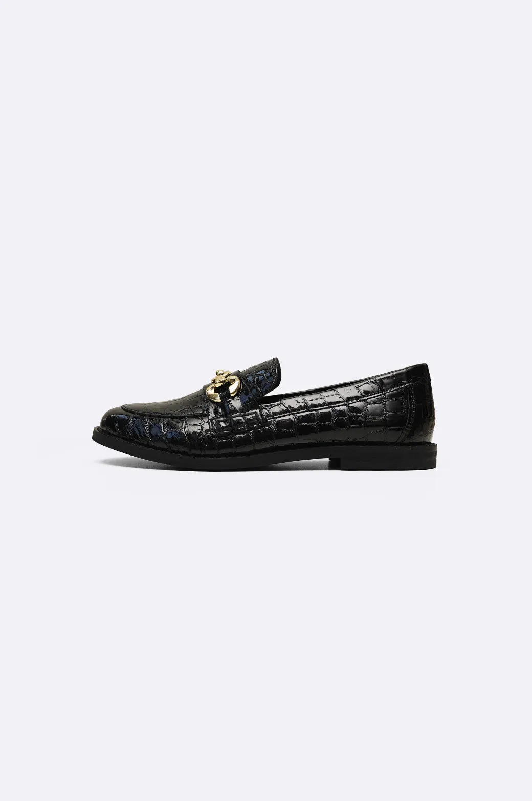 BUCKLED LEATHER LOAFERS