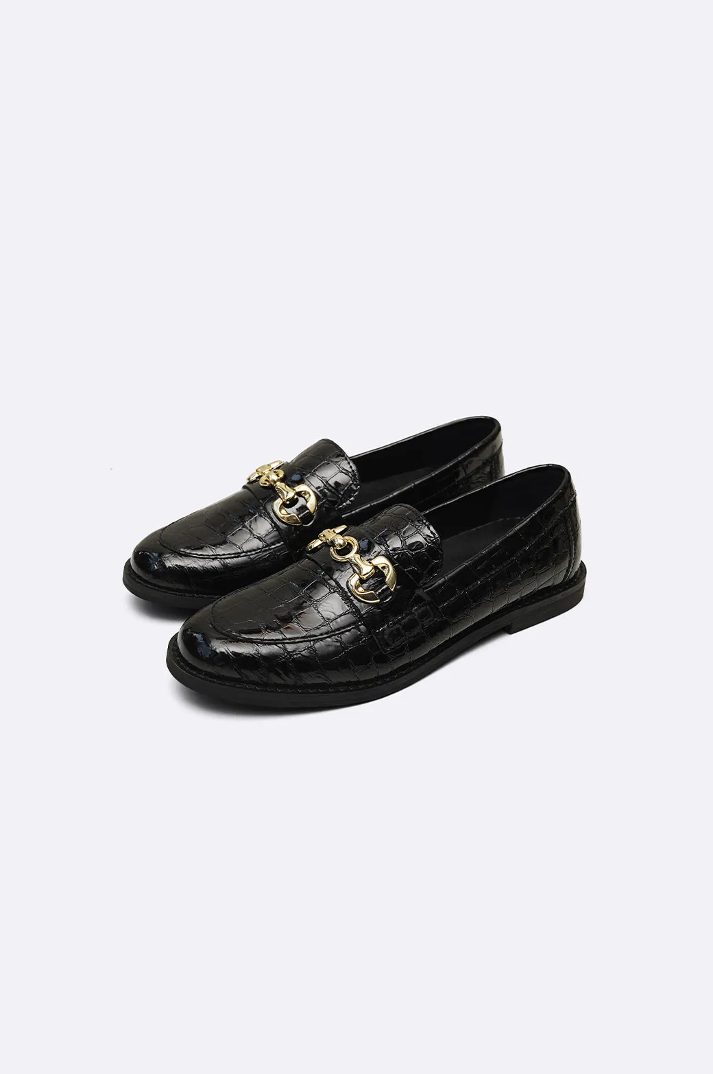 BUCKLED LEATHER LOAFERS