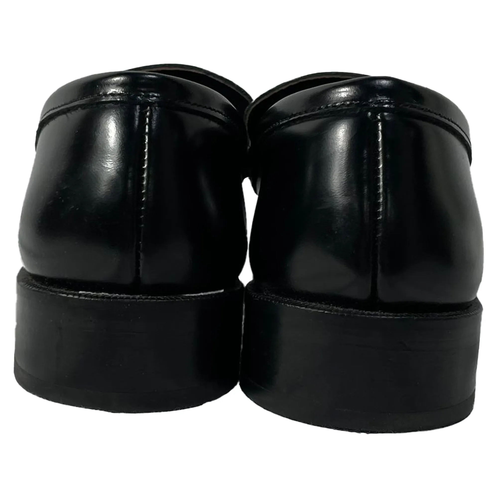 By Far Rafael Almond-Toe Slip-On Loafers in Black Leather