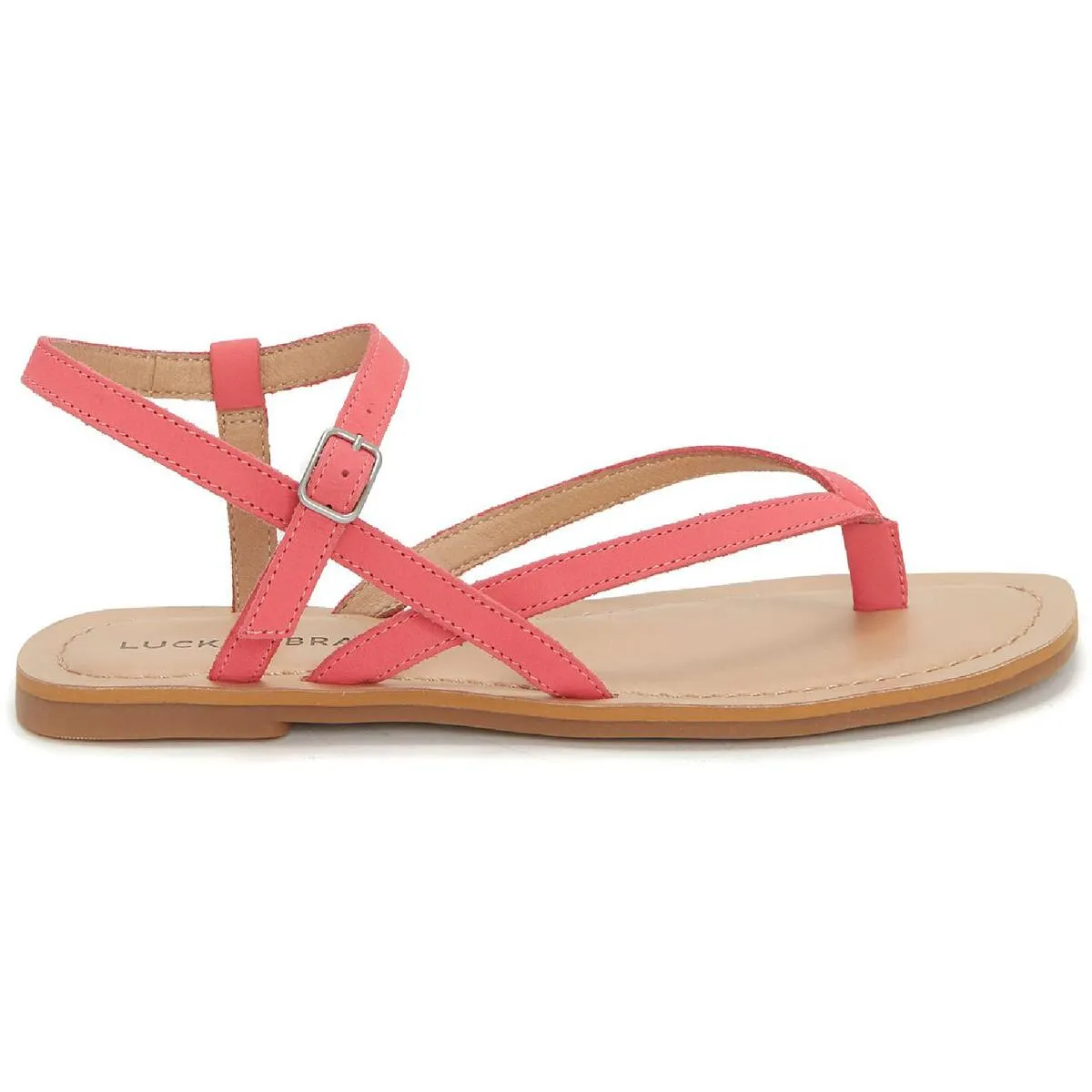 Bylee Womens Faux Leather Ankle Strap Flat Sandals