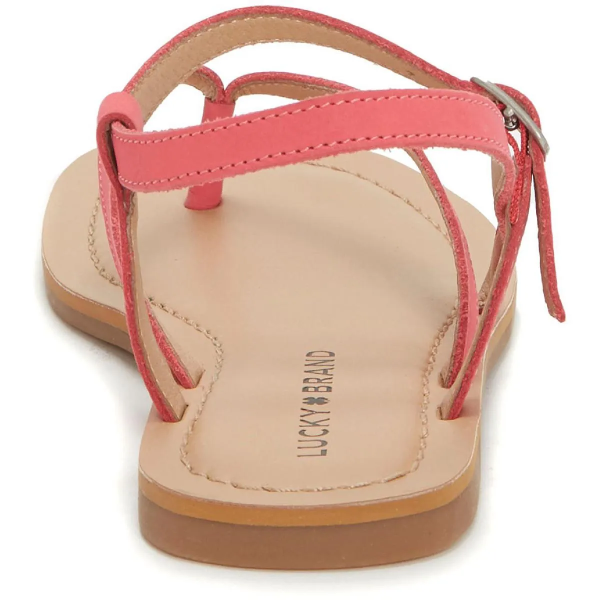 Bylee Womens Faux Leather Ankle Strap Flat Sandals