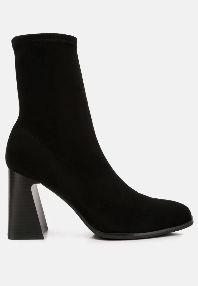 candid high ankle flared block heel boots