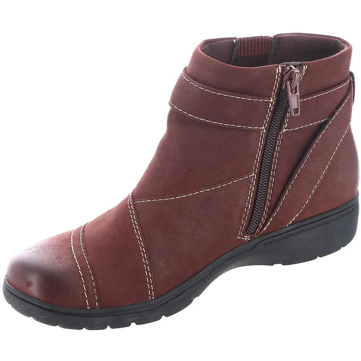 Carleigh Dalia Womens Leather Buckle Ankle Boots