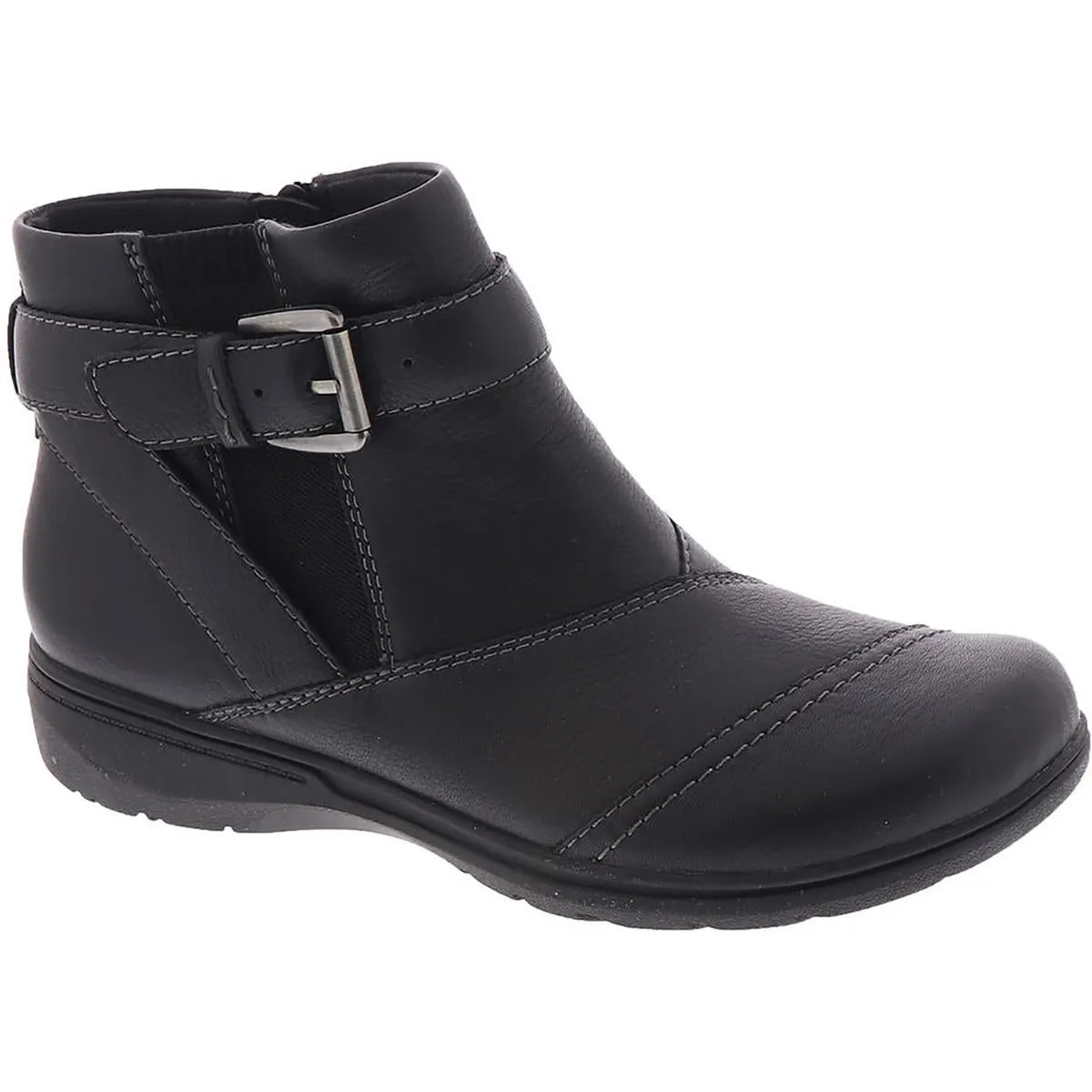 Carleigh Dalia Womens Leather Buckle Ankle Boots