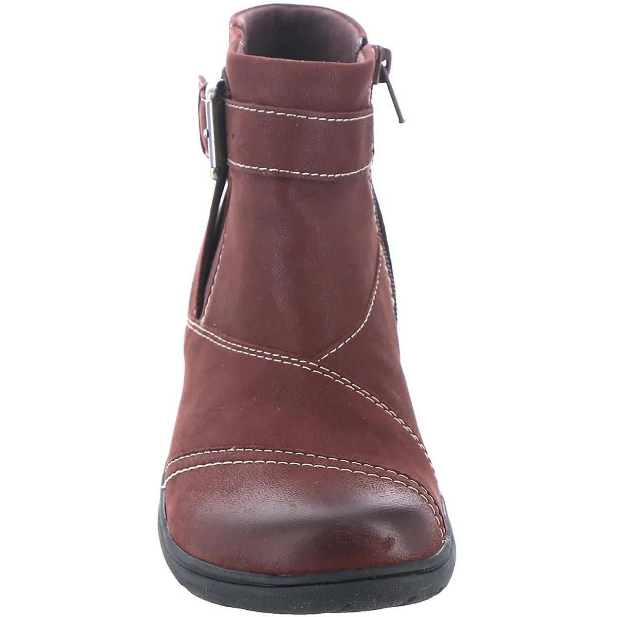 Carleigh Dalia Womens Leather Buckle Ankle Boots