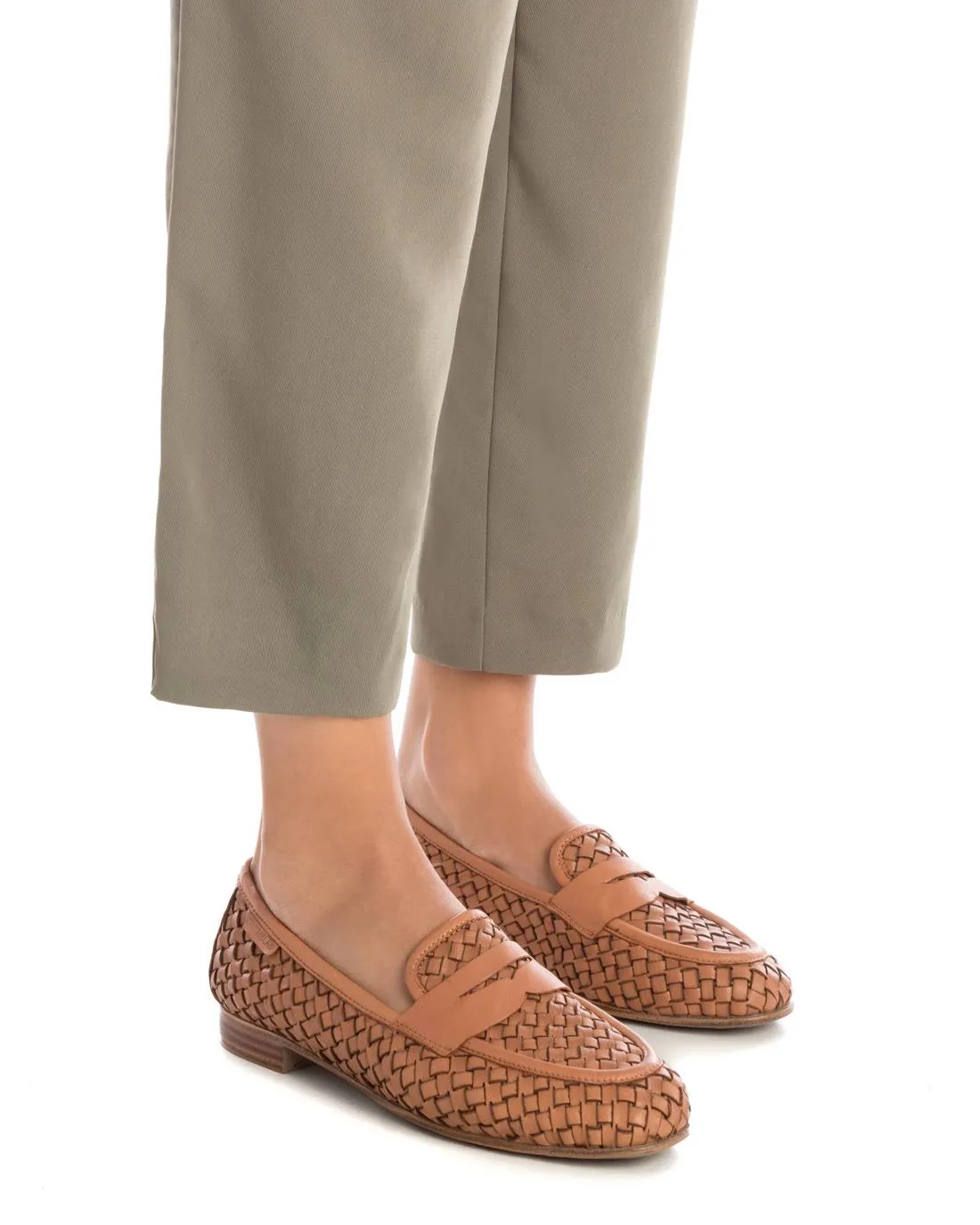 Carmela Leather Collection Women's Braided Flats by Xti