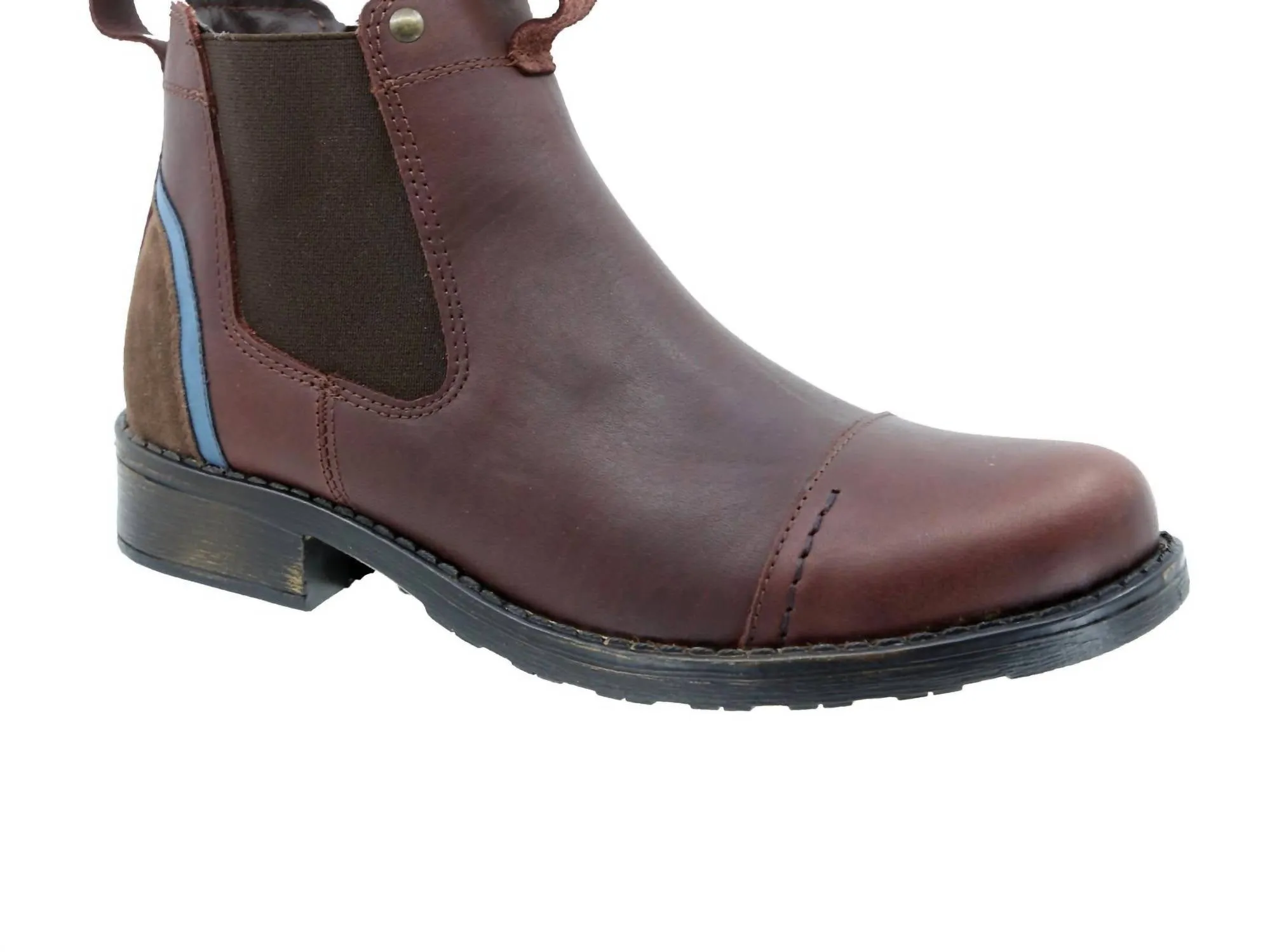 Casual Leather Boot In Brown