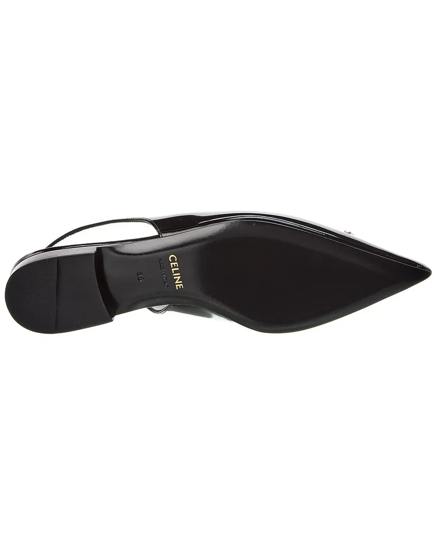 CELINE Alma Triomphe Patent Slingback Flat