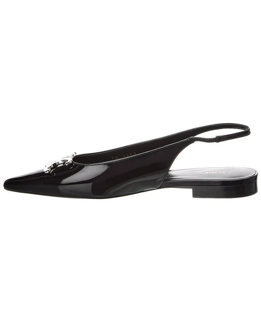 CELINE Alma Triomphe Patent Slingback Flat