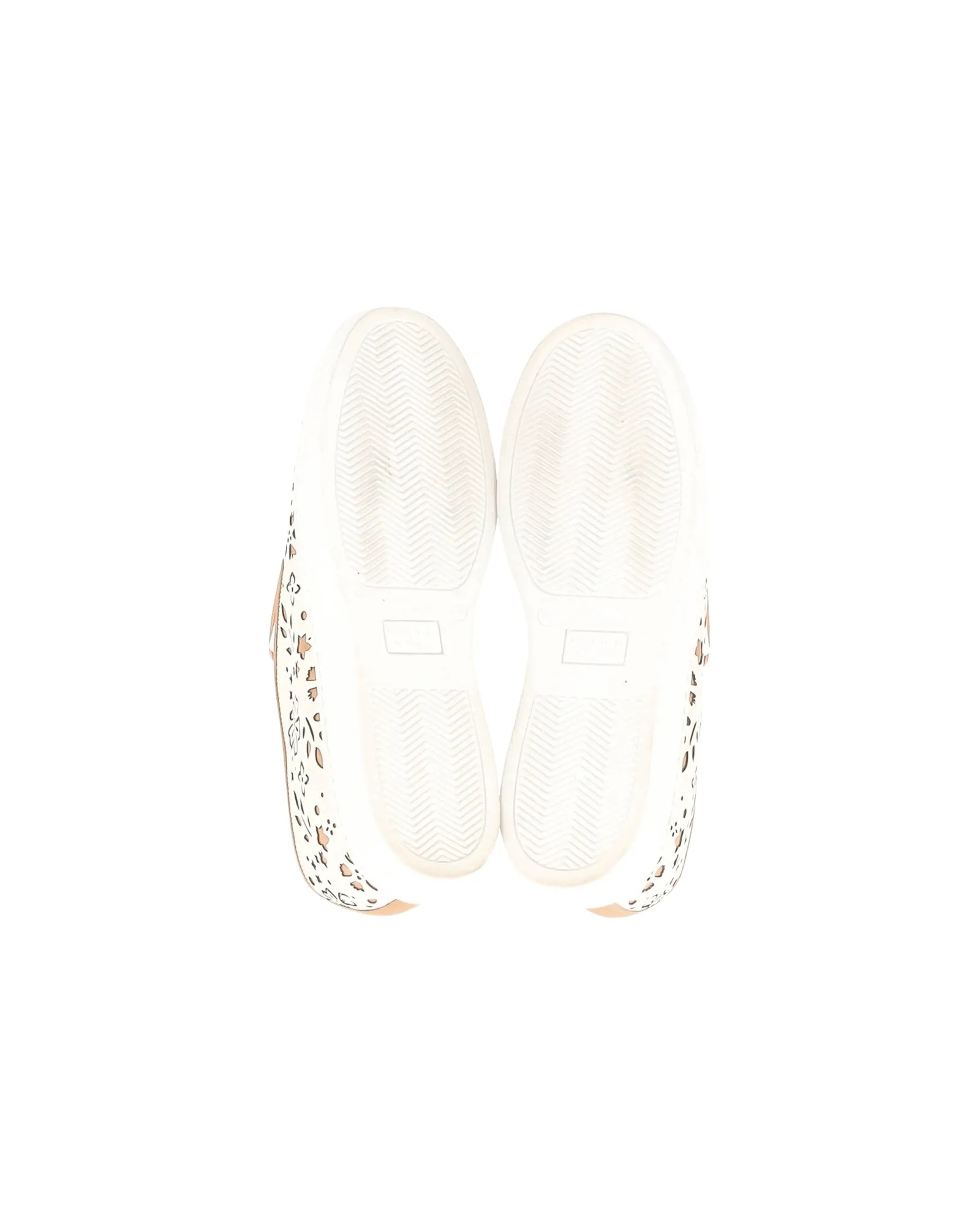 Charlotte Olympia Cool Cats Laser-cut Slip-On Sneakers in Cream Leather