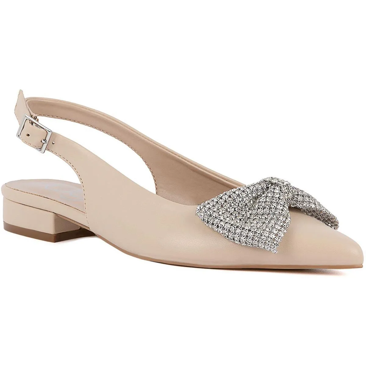 Clovis Womens Faux Suede Rhinestones Ballet Flats