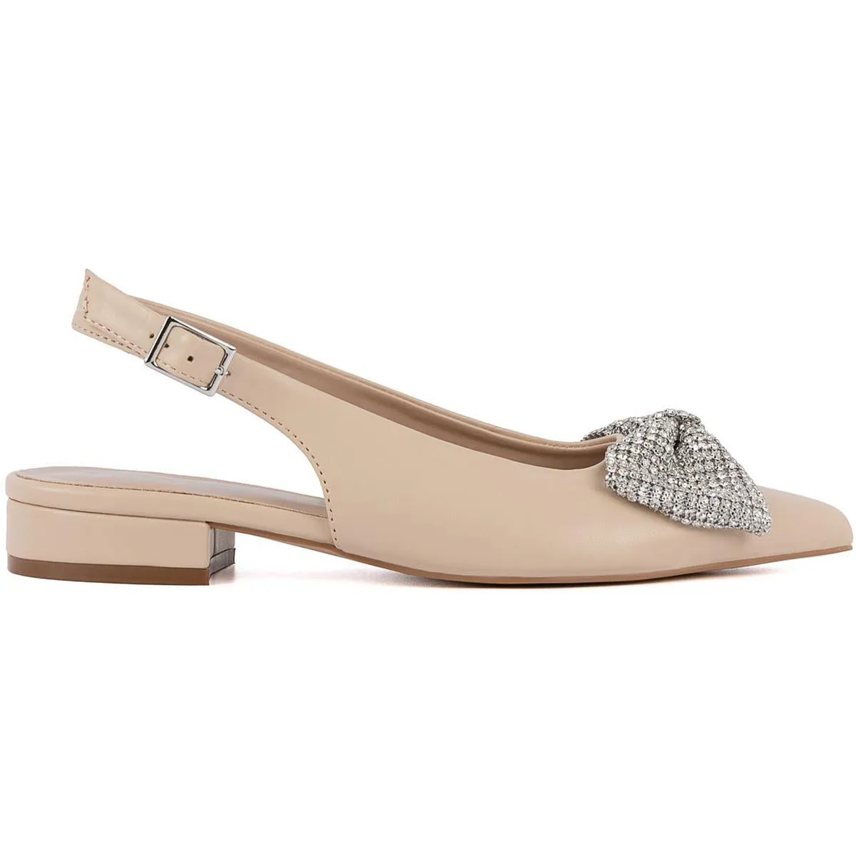 Clovis Womens Faux Suede Rhinestones Ballet Flats