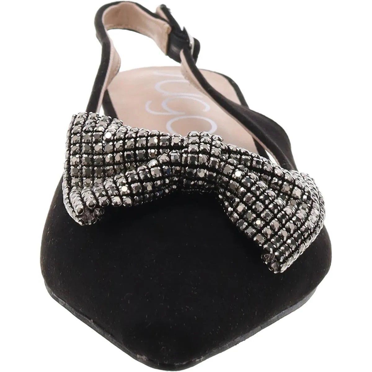 Clovis Womens Faux Suede Rhinestones Ballet Flats