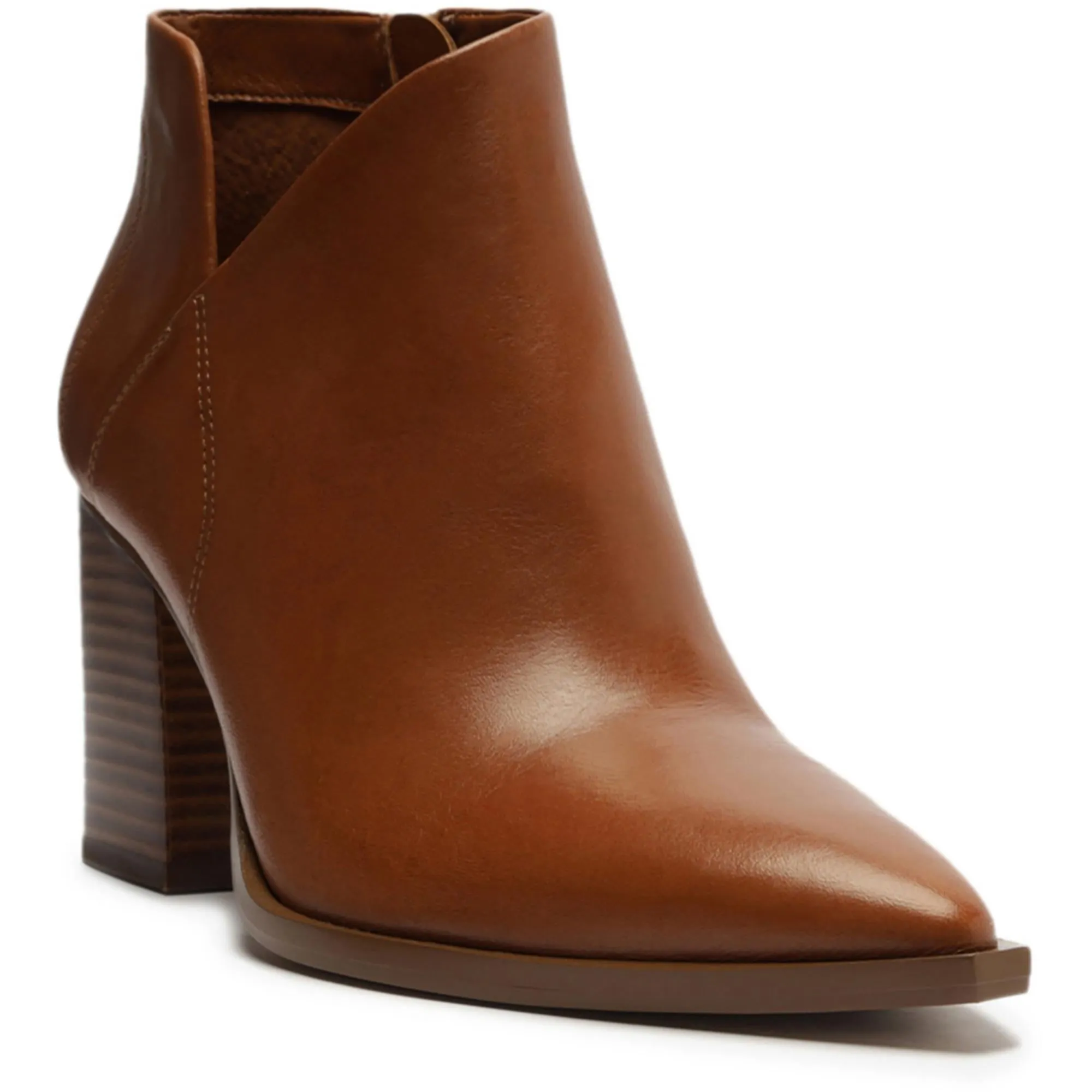 Cora Womens Leather Block Heel Mid-Calf Boots