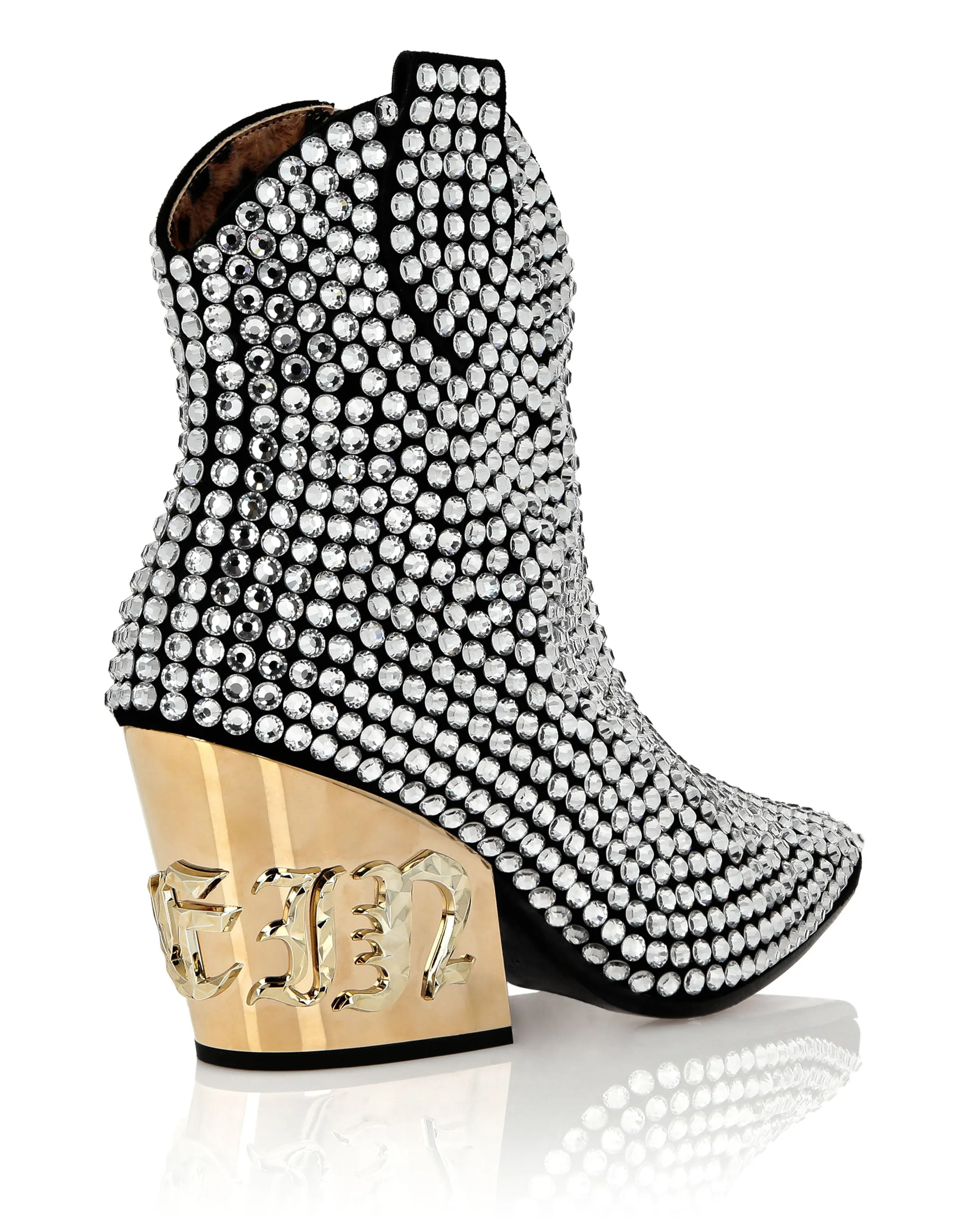 CowBoy Mid-Heel Boots  Gothic Plein with Crystals