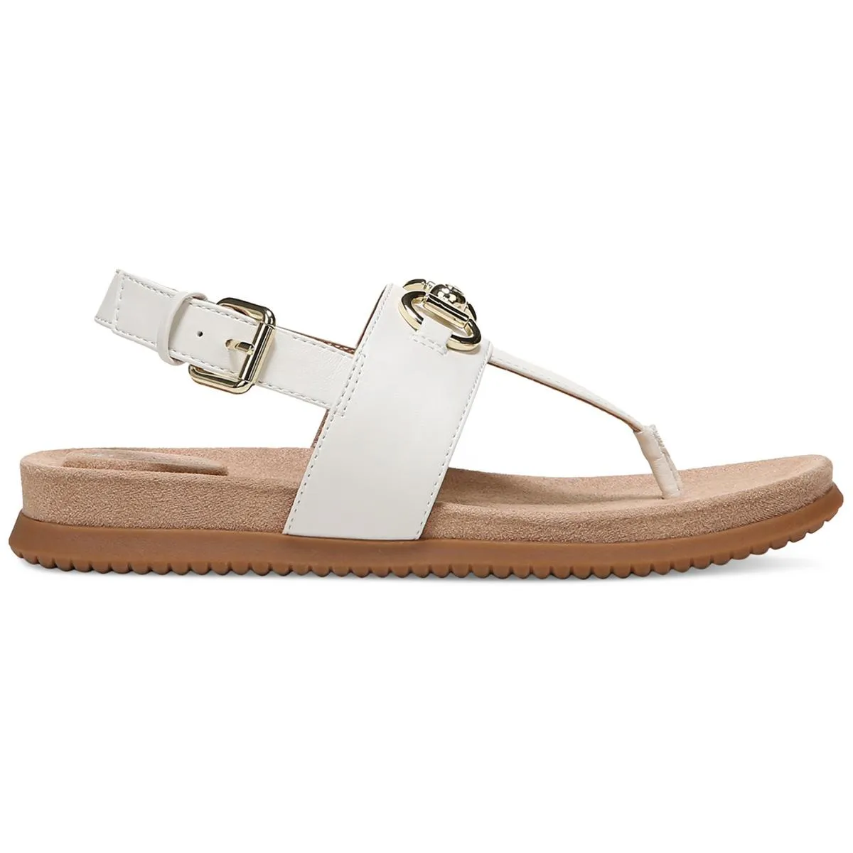 Cynthiaa Womens Faux Leather Thong Slingback Sandals