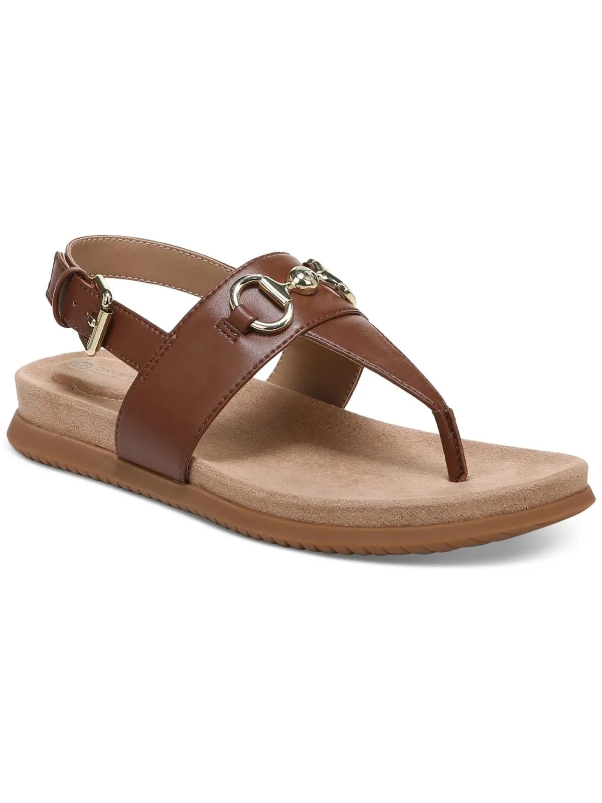 Cynthiaa Womens Faux Leather Thong Slingback Sandals