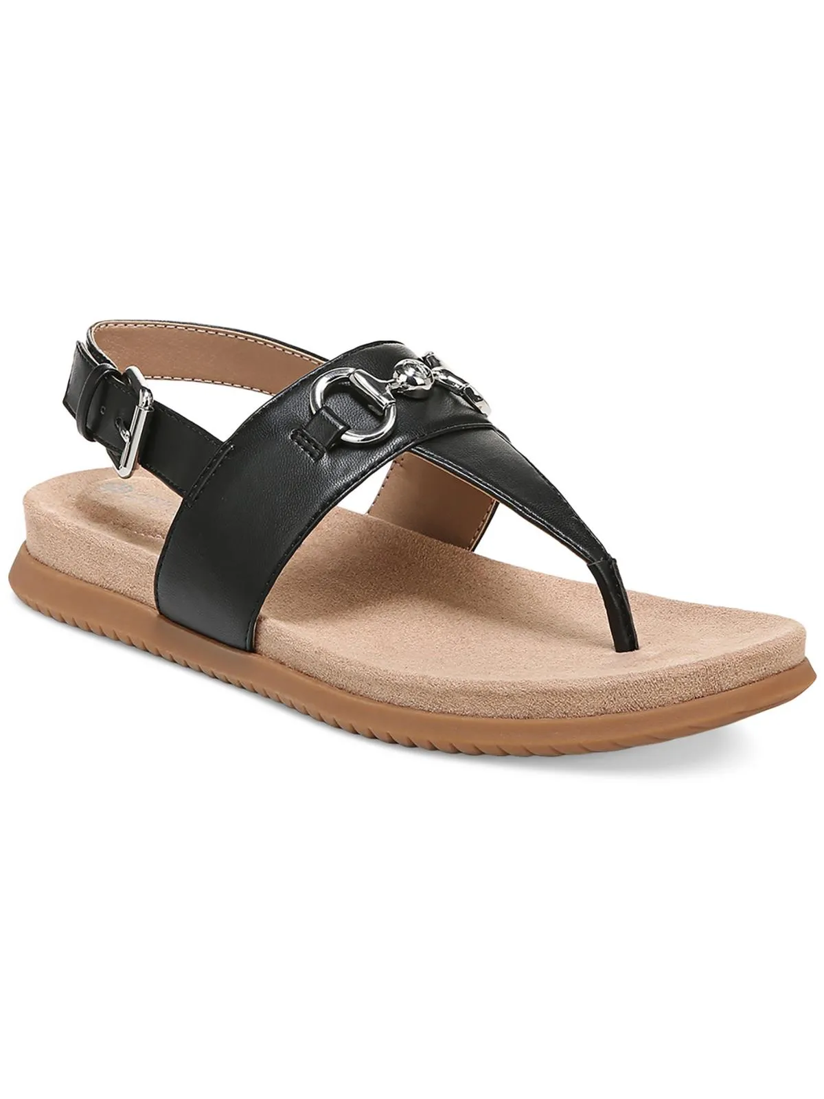 Cynthiaa Womens Faux Leather Thong Slingback Sandals