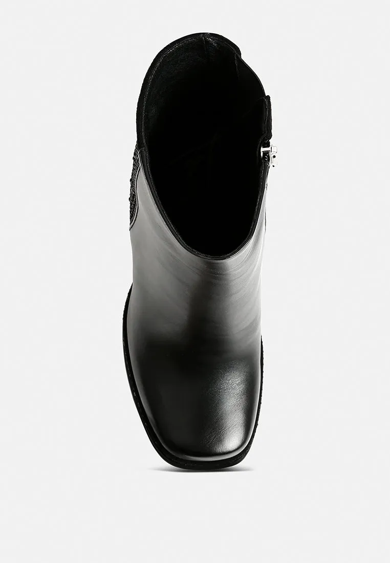 dryday diamante zip up block heel boots