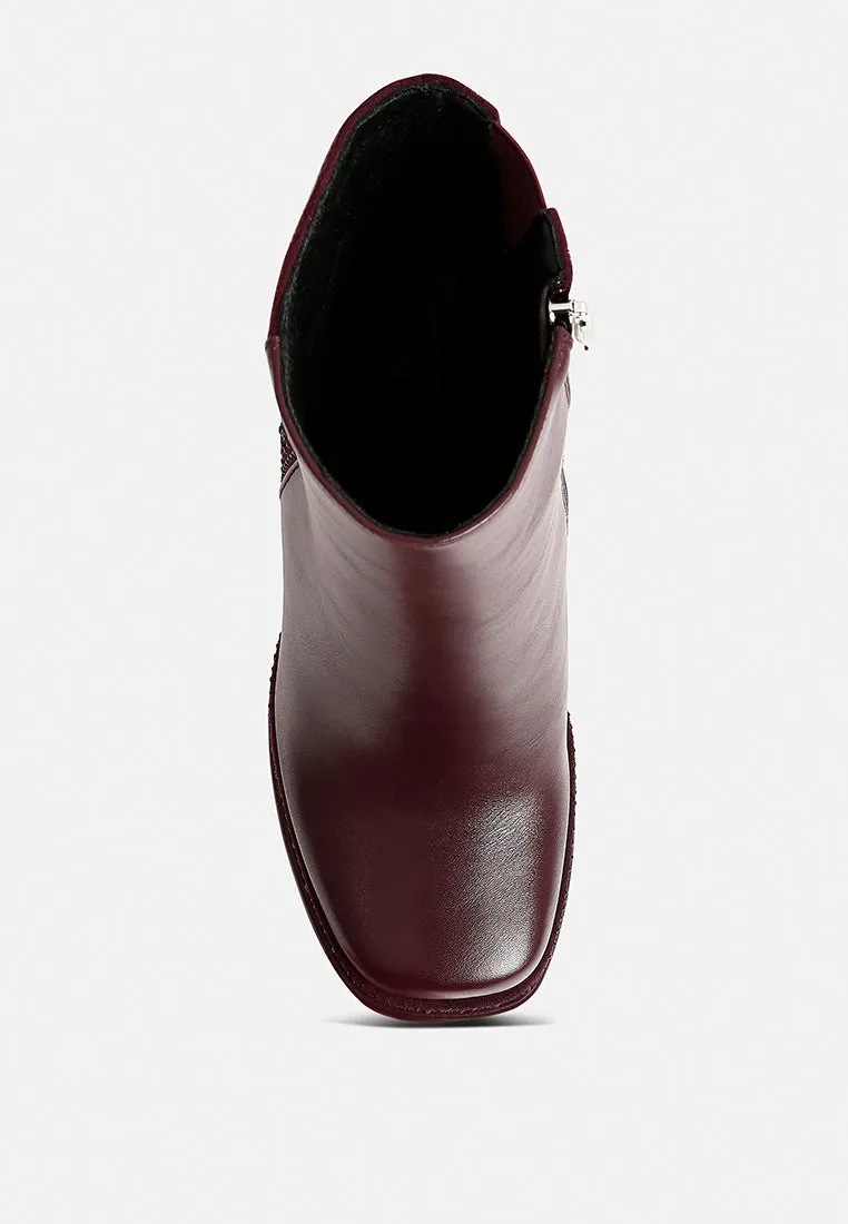 dryday diamante zip up block heel boots