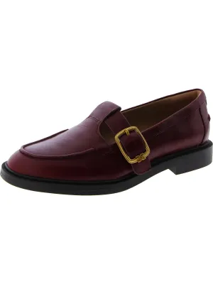 ELAINA Womens Leather Buckle Loafers