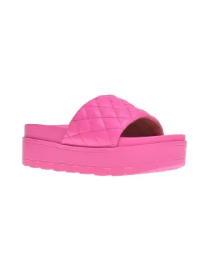 Elevated Womens Faux Leather Lugged Sole Platform Sandals