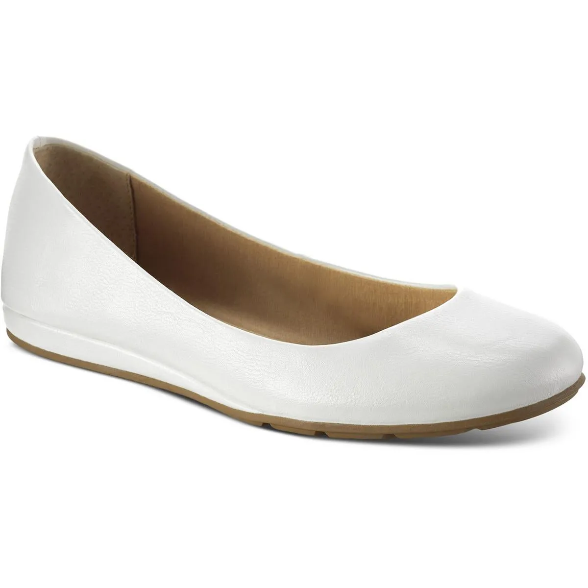 Eliana Womens Metallic Faux Leather Ballet Flats