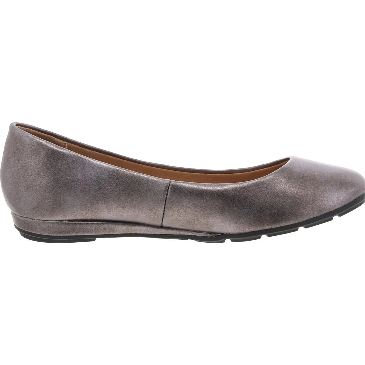 Eliana Womens Metallic Faux Leather Ballet Flats