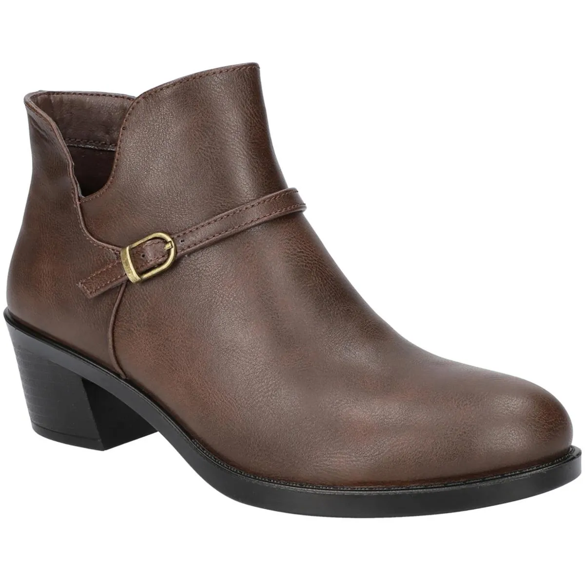 Ellery Womens Faux Leather Block Heel Ankle Boots