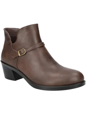 Ellery Womens Faux Leather Block Heel Ankle Boots