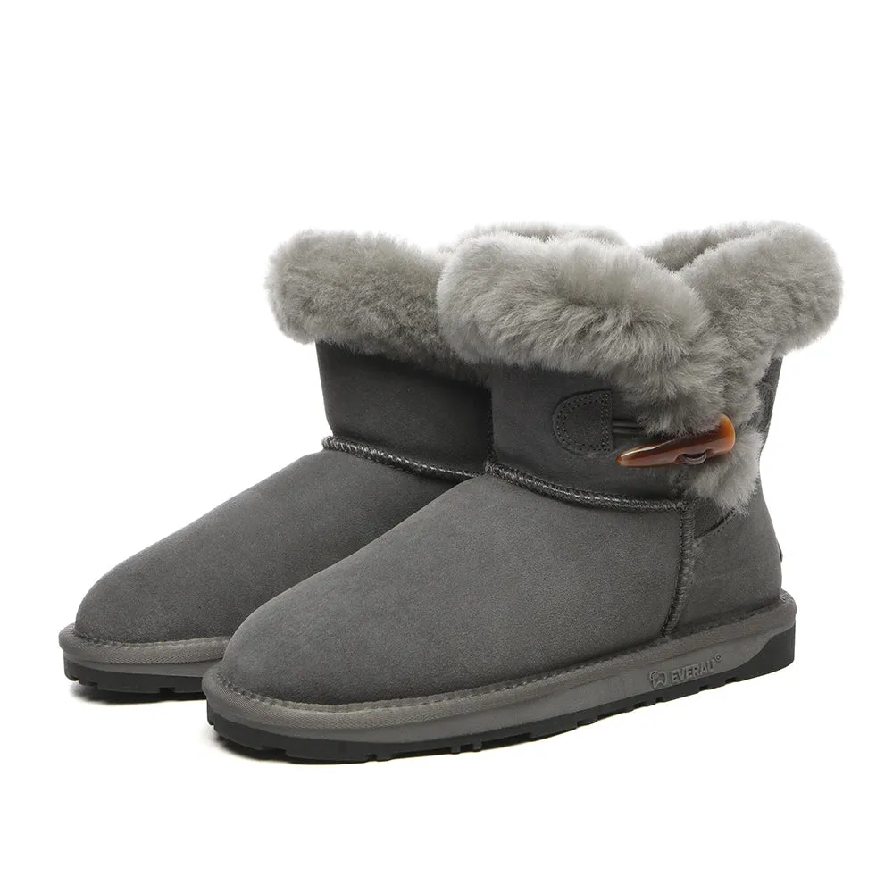 EverAu Australia Women Robin Horn Toggle button Mini Boots