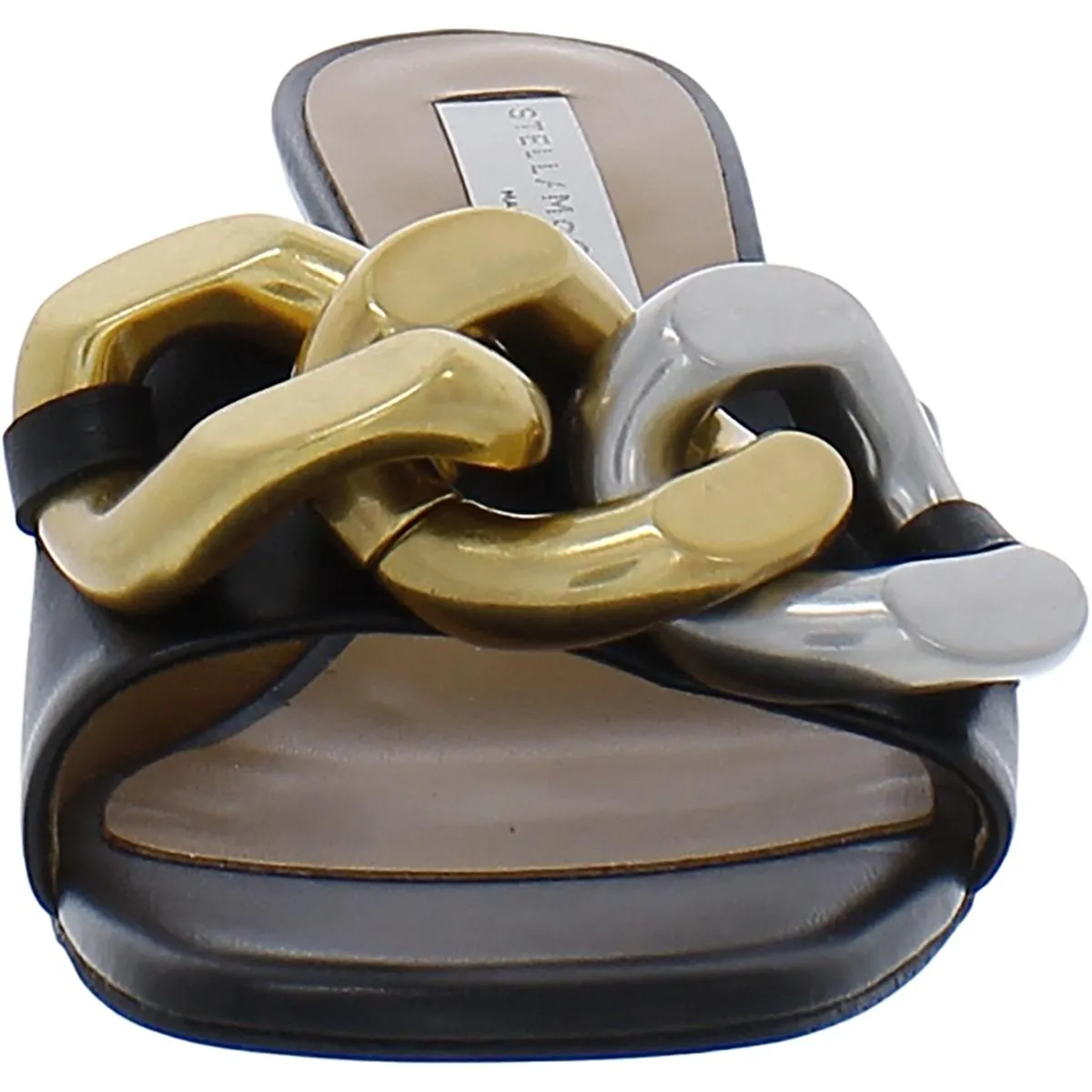 FALABELLA Womens Open Toe Kitten Heel Slide Sandals