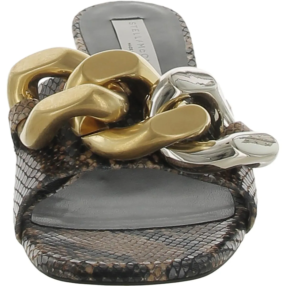 FALABELLA Womens Open Toe Kitten Heel Slide Sandals