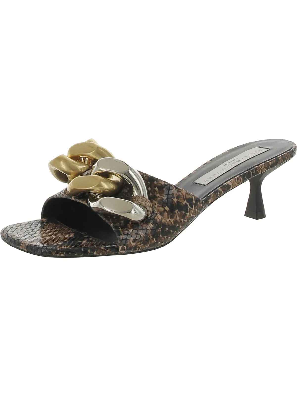 FALABELLA Womens Open Toe Kitten Heel Slide Sandals