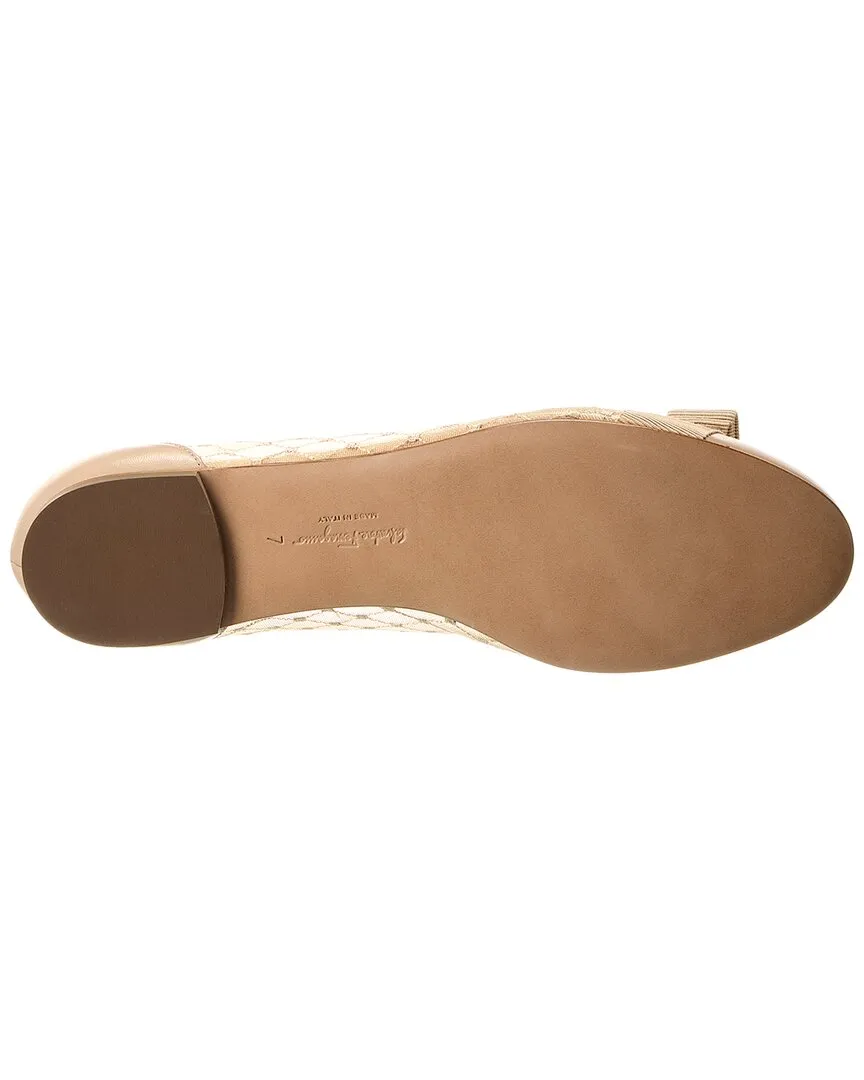 Ferragamo Varina Mesh & Leather Flat