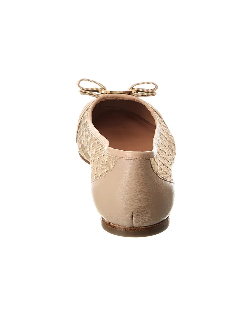 Ferragamo Varina Mesh & Leather Flat